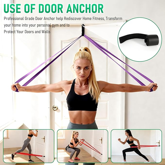 Resistance Bands for Working Out, Pull Up Assistance Bands Set, Exercise Workout Bands for Full-Body Training, Fitness, Physical Therapy, Home Gym for Women & Men