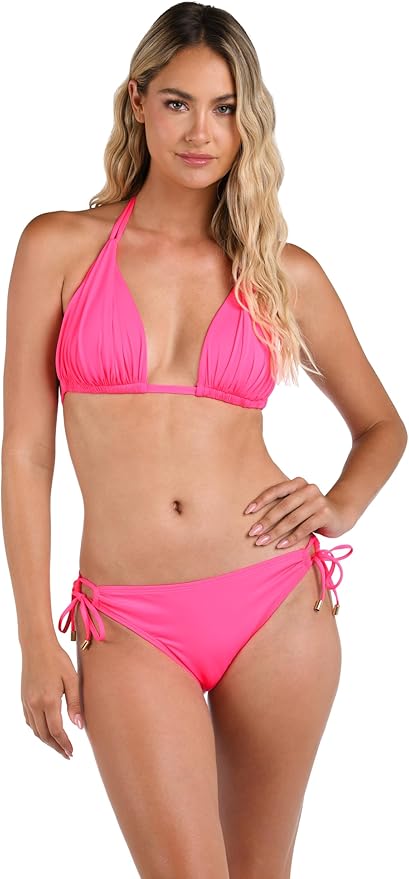 Island Goddess Rouched Halter Bikini Swimsuit Top