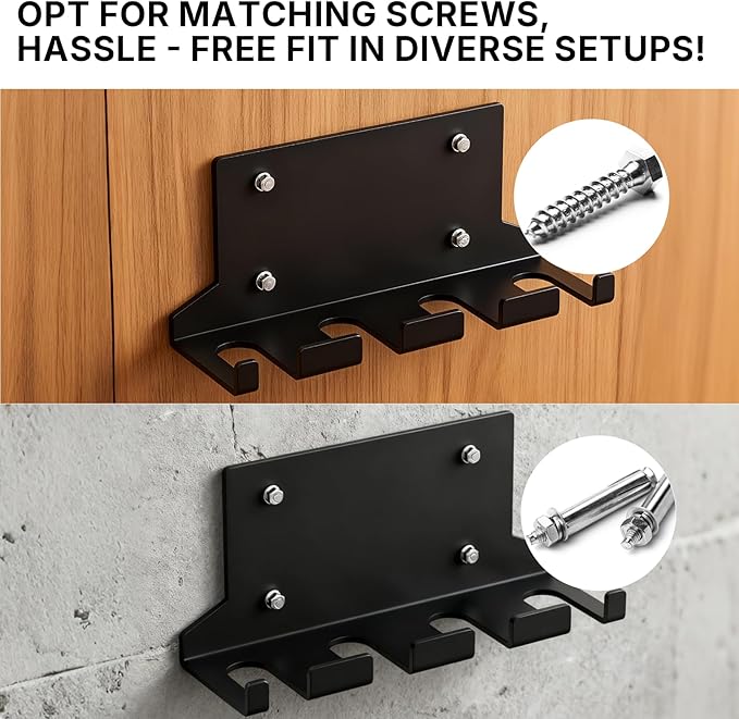 POWER GUIDANCE Olympic Barbell Hanger,Garage Gym Bar Wall Rack,Vertical Barbell Mount Rack,Space Saving Commercial or Home Gym Accessory