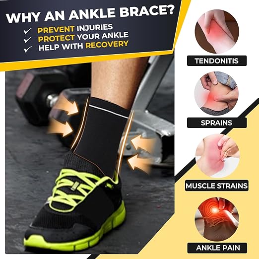 NeoTech Care Adjustable Ankle Support Brace (Black, Size L, 1 Unit)