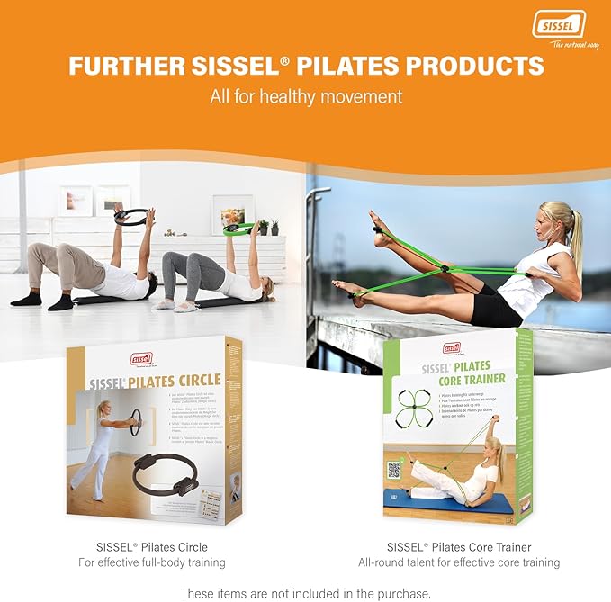SISSEL Pilates Soft Ball Gray | 8.5 in | Phthalate- & Latex-Free PVC | for Deep Relaxation & Muscle Strengthening | 340 lbs Capacity | Includes Exercise Guide