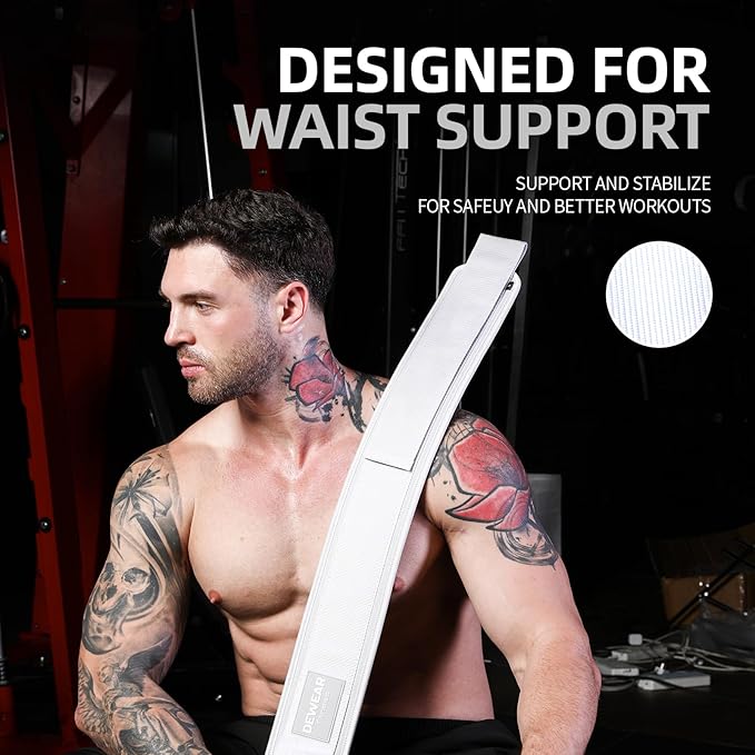 Durable Weight Lifting Belt, 4'' Wide Gym Belt for Bodybuilding, Powerlifting, Squats, Deadlift - Provides Lumbar Support & Stability for Men & Women