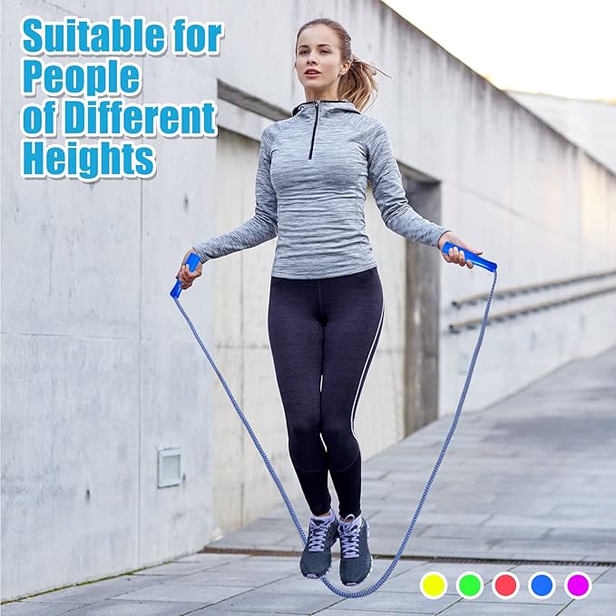 Honoson 100 Pcs Rainbow Jump Rope Bulk Gift for Kids 7.8ft Nylon Stripe Ropes with Handle Adjustable Colorful Party Favor Christmas Item Gift Outdoor Exercise Fitness (Multicolor)