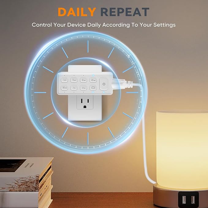 TOPELER Countdown Digital Timer Outlet, Plug-in Timer for Electrical Outlets with Repeat Function, Manual Override, Up to 4H Auto Shut Off Switch for Indoor Lamp, Fan, Aquarium, 1875W, ½ HP, 4 Pack