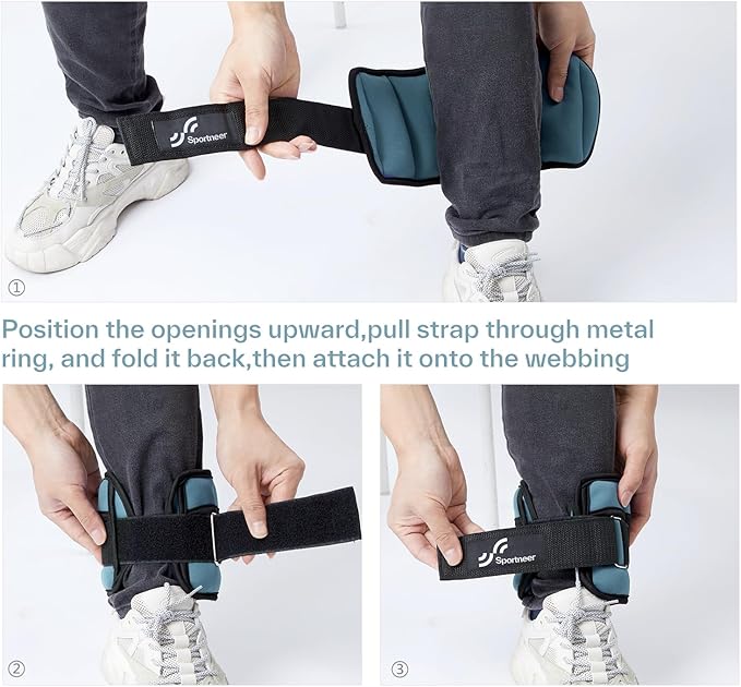 Sportneer Adjustable Ankle/Wrist Weights for Men Women Kids, Weighted Leg & Cuff Strength Training for Yoga Walking Running Aerobics Gym Fitness Physical Therapy