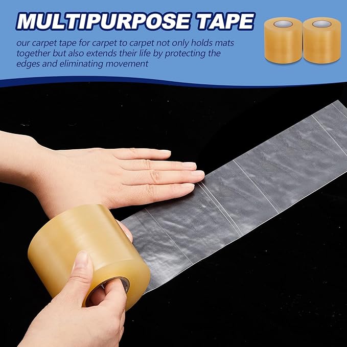 Pangda Wrestling Mat Tape 3 or 4 Inch Heavy Duty 7 Mil PVC Carpet Tape for Wrestling Grappling Exercise Mats Seaming Cover Gym Floor Carpet Seam