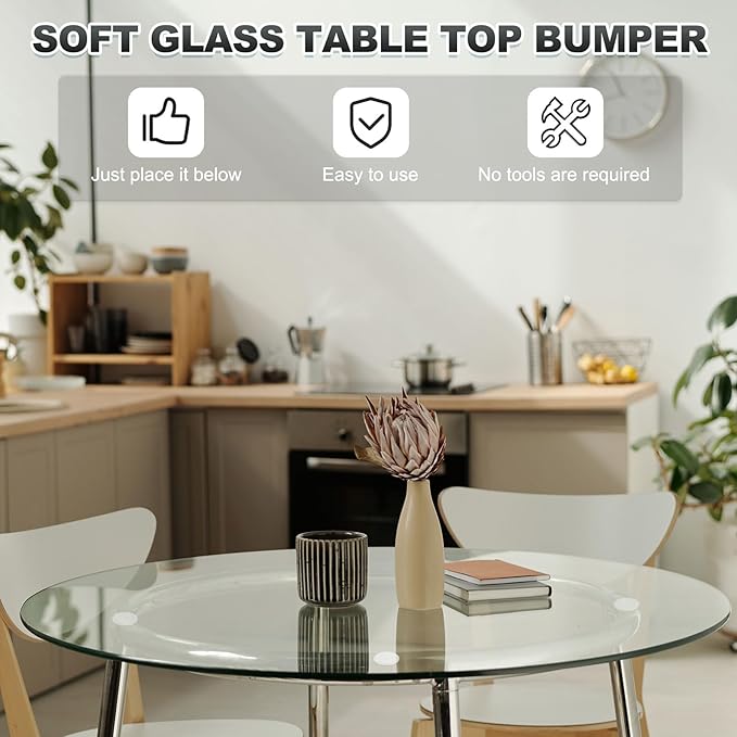 PATIKIL Glass Table Top Anti Slip Pads, 10Pcs 80mm Dia x 3mm Thick Clear Glasses Tables Silicone Bumper Pad for Photo Frame Furniture Kitchen Cabinets DIY Home Craft, White