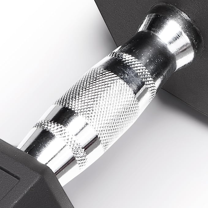 Marcy Classic Rubber Hex Dumbbell with Knurled Grip for Strength Training and Bodybuilding, 5lb - 50lb Single Dumbbell for Exercise & Fitness, Sold Individually