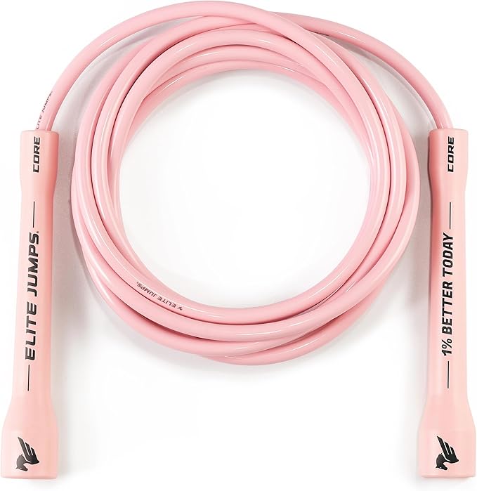 Elite Jumps Adjustable Jump Rope – 6mm PVC Training Rope for Fitness & Cardio | Indoor/Outdoor Skipping Rope with Unbreakable Handles, Non-Kinking Cord & Smooth Rotation for Boxing & Strength