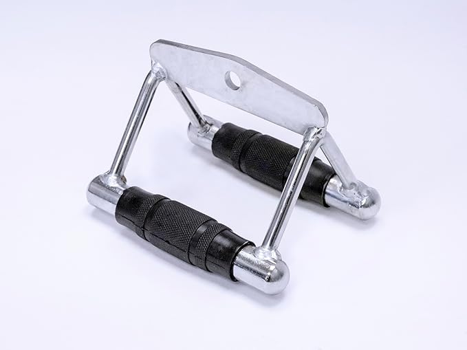 Chinning Triangle- Double D Low Row Handle, Solid Chrome w/Rubber Grips
