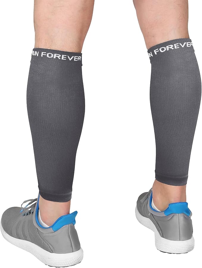 Run Forever Calf Compression Sleeves for Men and Women - Leg Compression Sleeve - Footless Compression Socks for runners