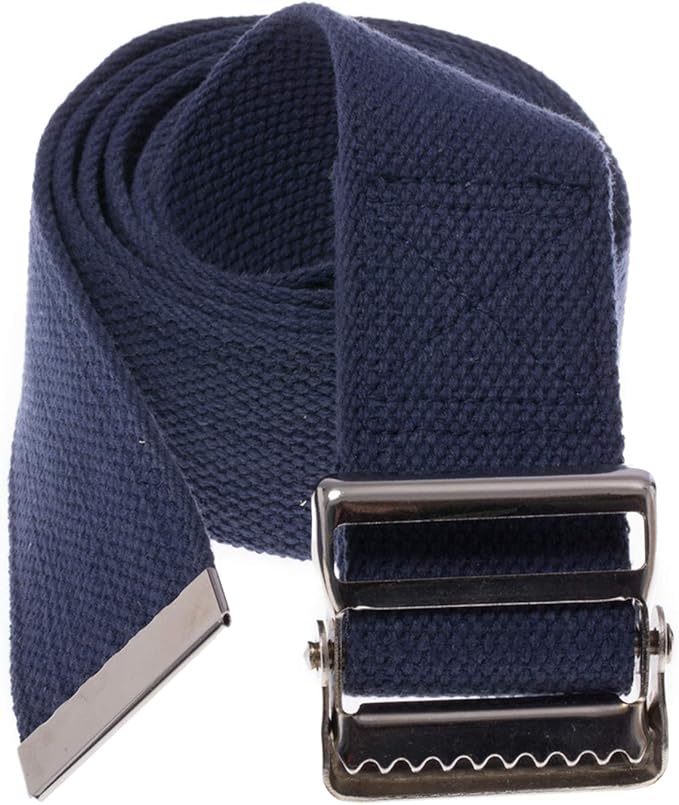 COW&COW Transfer and Gait Belt 72inch with Metal Buckle - Transfer Walking and Standing Assist Aid for Caregiver Nurse Therapist 2 inches (Navy Blue)