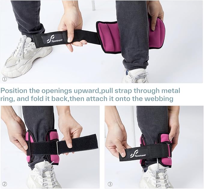 Sportneer Adjustable Ankle/Wrist Weights for Men Women Kids, Weighted Leg & Cuff Strength Training for Yoga Walking Running Aerobics Gym Fitness Physical Therapy