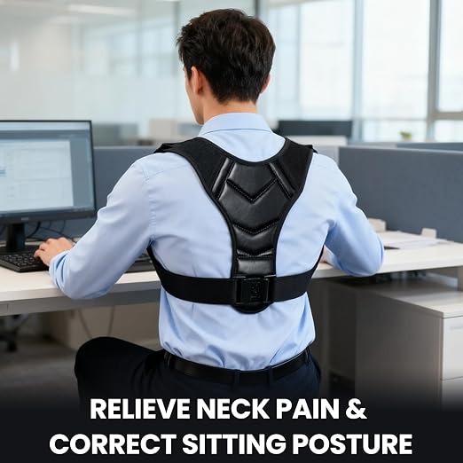 Posture Corrector Back Brace for Men and Women – Adjustable Back Brace for Upper Back and Shoulder Support – Back Straightener for Neck, Clavicle & Spine Alignment – Pain Relief, Breathable & Comfortable