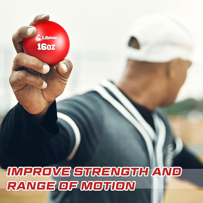 Libima Weighted Training Baseballs and Softballs Practice Heavy Balls for Trainer Baseball Training Balls for Pitching Hitting Improve Power Equipment, Red