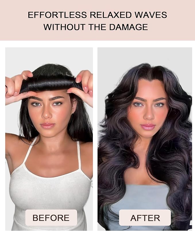 Grande Heatless Curls Overnight Rods No Heat Hair Curlers to Sleep Jumbo Foam Large Hair Rollers for Long Short Hair Heatless Curling Rod Set with Satin Wrap for Sleeping Brown