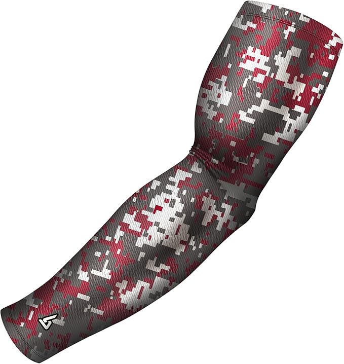 B-Driven Sports Pro Fit Compression Arm Sleeve for Men Women & Youth, Basketball Baseball Football, Single Digital Designs