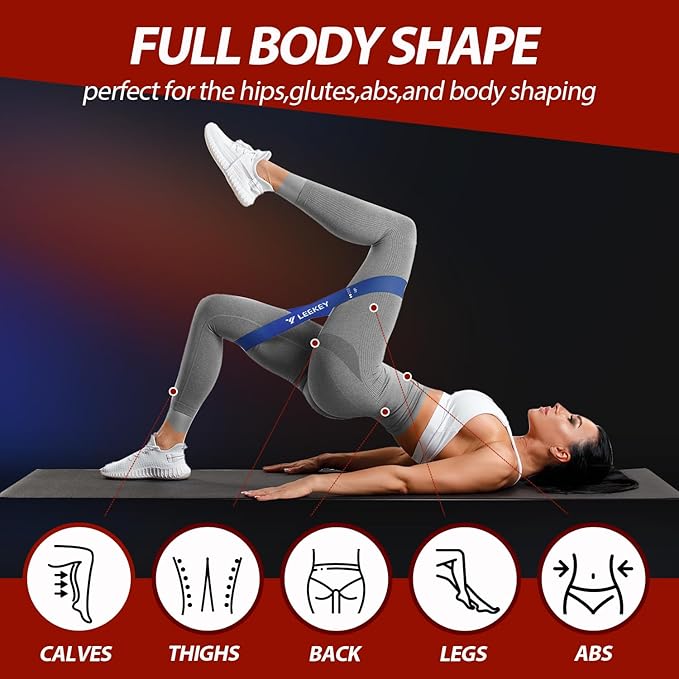 LEEKEY Resistance Bands, Exercise Bands with Bag, 5-85LB Home Strength Bands for Working Out, Travel, Gym Room, Physical Therapy - USA Original Patent