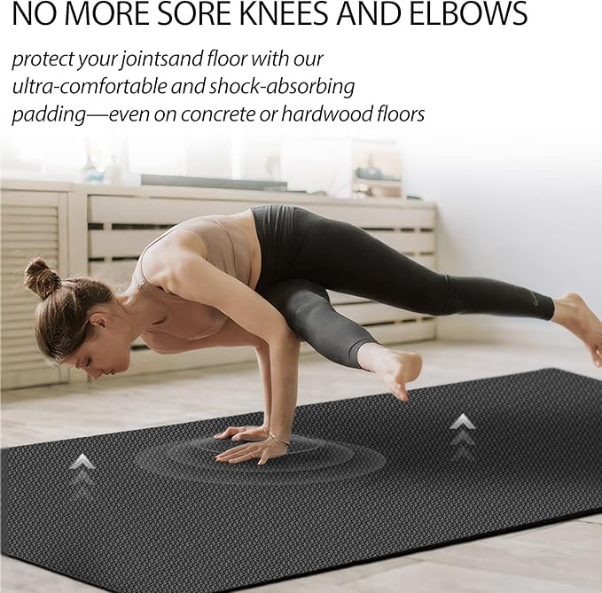 VTORY 7mm Large Workout Mat 7×5 ft – Extra Large Wide Yoga Mat & Pilates Mat Thick, Non-Slip Exercise Mat for Home Gym, Home Workout, HIIT, Strength, Stretching