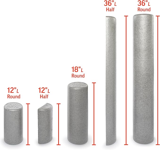 OPTP Silver AXIS Foam Roller, Moderate Density for Sports Medicine, Physical Therapy, Pilates, Yoga - Myofascial Release on Trigger Points (Silver Moderate Density, 18" x 6" Round)