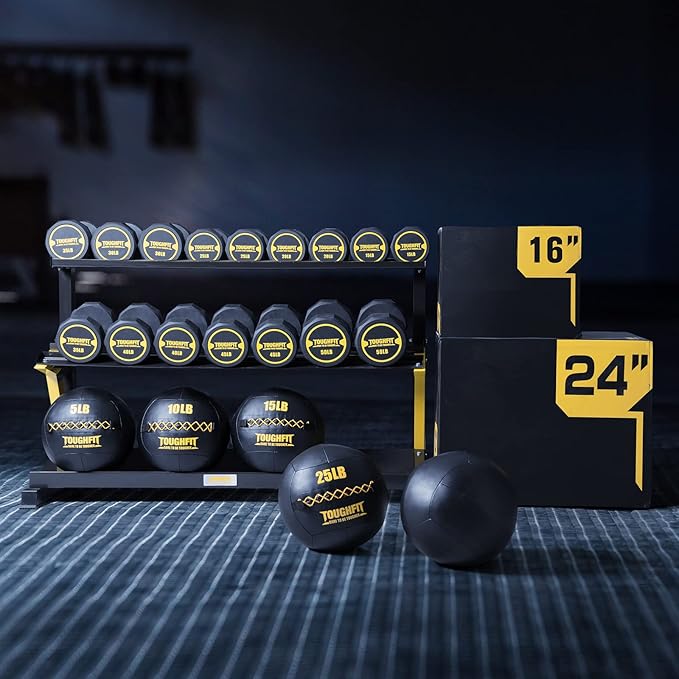 ToughFit Soft Wall Ball - Medicine Ball Set for Cardio Fitness Exercise - Weighted Med Ball for Strength and Conditioning Exercises, Cross Training Lunge, and Partner Toss