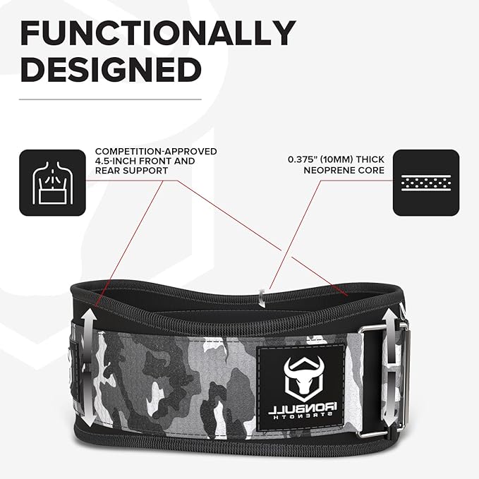 Weight Lifting Belt for Men and Women - Great for Squats, Deadlift, Lunge, Exercises and Training - Best for Olympic, Cross-Training and Bodybuilding Workout