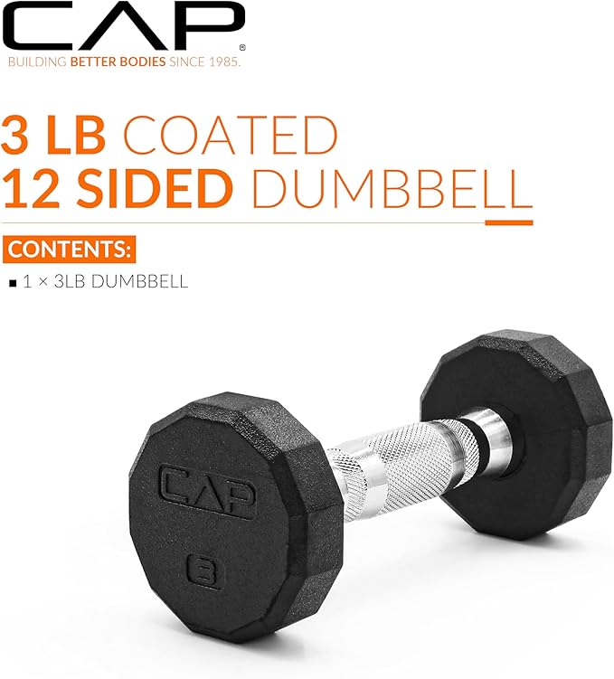 CAP Barbell Coated Hex Dumbbell Weight - Single | 10-120 lbs | Multiple Options