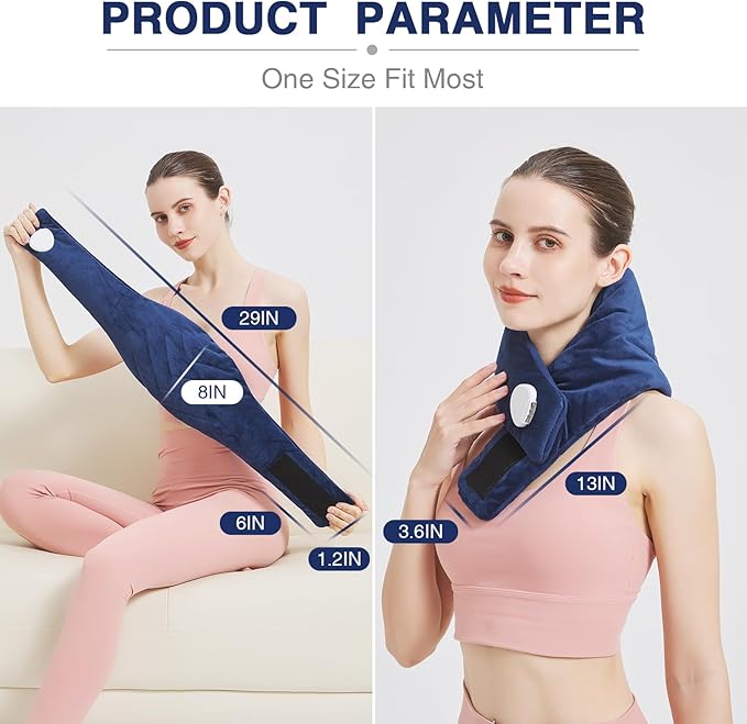 AOKESTE Heating Pad for Neck Pain Relief, Neck Heating Pad for Soreness Stiffness,Heated Wrap Warmer for Cervical Spondylosis,Auto Shut Off,86-158°F Temp Setting