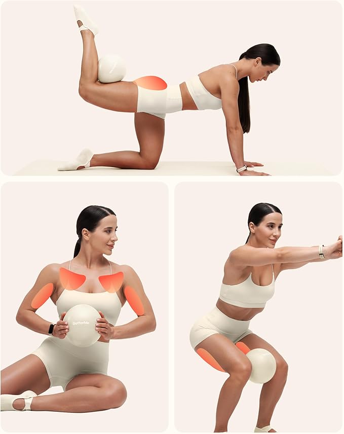 BetterMe Soft Pilates Ball – 8 Inch Mini Exercise Ball for Pilates, Yoga & Core Training – Small Stability Ball for Women – Portable Workout Tool