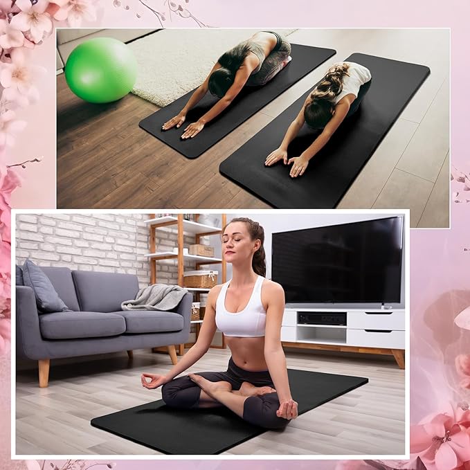 Timgle 6 Pcs 10mm Thick Yoga Mat Bulk 68 x 24 Inches Anti-slip Tear-resistant Exercise Mat Adult Gym Mats for Fitness, Stretching, Workout and Studio, Outdoor Yoga, Pilates