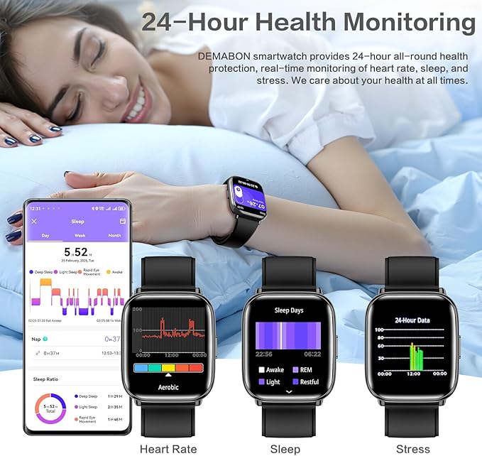 Smartwatch for Women, 1.75" AMOLED Smart Watch with Bluetooth Call (Make/Answer), AI Da GPT, Fitness Tracker with BP Heart Rate Monitor, Reloj Inteligente para Mujer for iPhone Android