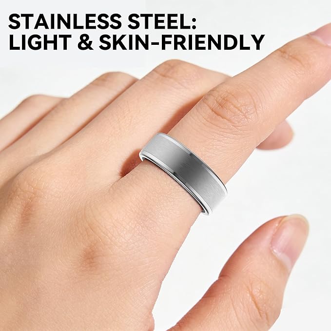 Smart Ring for Women Men,Fitness Ring with 24/7 Activity Tracking,Stress,Sleep Monitoring,No APP Subscription Fees,Compatible with iOS & Android, HarmonyOS Silver, 7#
