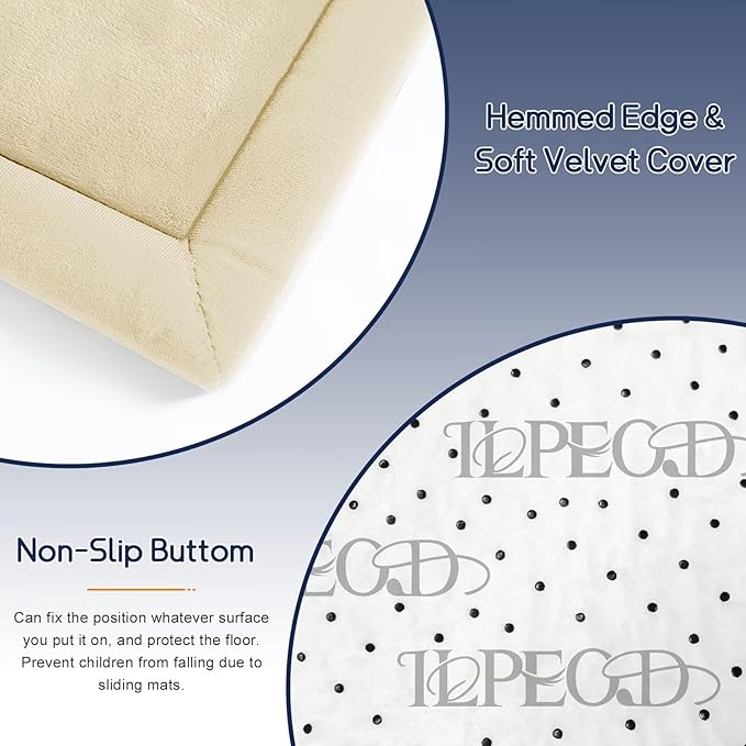 Baby Play Mat for Floor Nursery Rug Muscle Mat Area Rug Playroom Rug 79"x138" Playpen Mat Memory Foam 1.3" Thick Crawling Mat for Babies,Toddlers, Infants, Kids,Light Beige