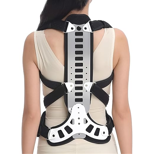 Adjustable Spine Posture Corrector for Back Support,2026 New Full Scoliosis Back Brace Posture Corrector for Kyphosis and Vertebral Compression Fracture Men and Women (Black, Medium)