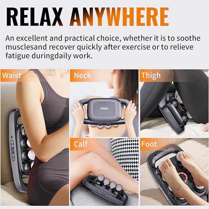 8-Head Massage Gun, Electric Deep Tissue Body Massager, Professional Muscle Massager Tool for Easing Shoulder, Back, Neck, Legs, 30 Adjustable Speeds, Massage Gifts for Women, Men (8 Heads)
