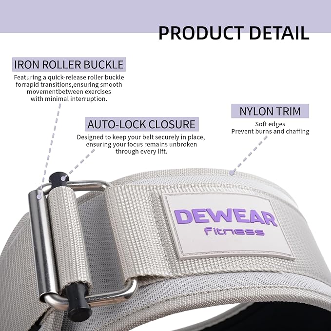 Durable Weight Lifting Belt, 4'' Wide Gym Belt for Bodybuilding, Powerlifting, Squats, Deadlift - Provides Lumbar Support & Stability for Men & Women