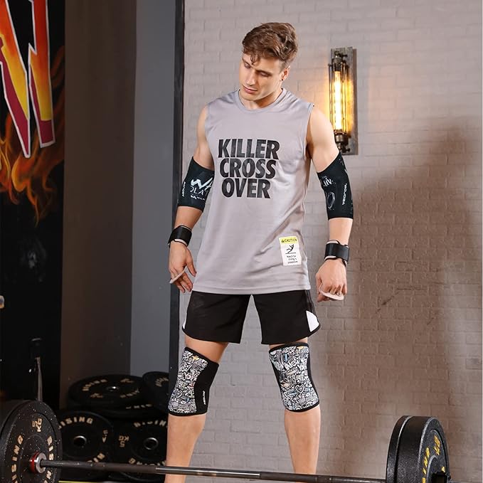 AEOLOS Knee Sleeves (1 Pair)，7mm Compression Knee Braces for Heavy-Lifting,Squats,Gym and Other Sports