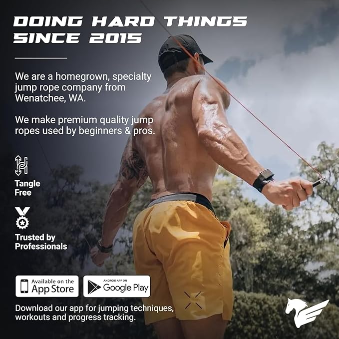 Elite Jumps Surge Professional Speed Rope for Double Unders - Patented Dual Bearing Ultra Light-Weight Handle for Premium Spin Control and Kink-Resistant Cable for fast Speed Jump Rope