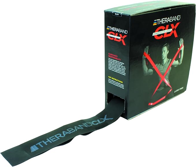 THERABAND CLX Resistance Band with Loops, Fitness Band for Home Exercise and Full Body Workouts, Portable Gym Equipment