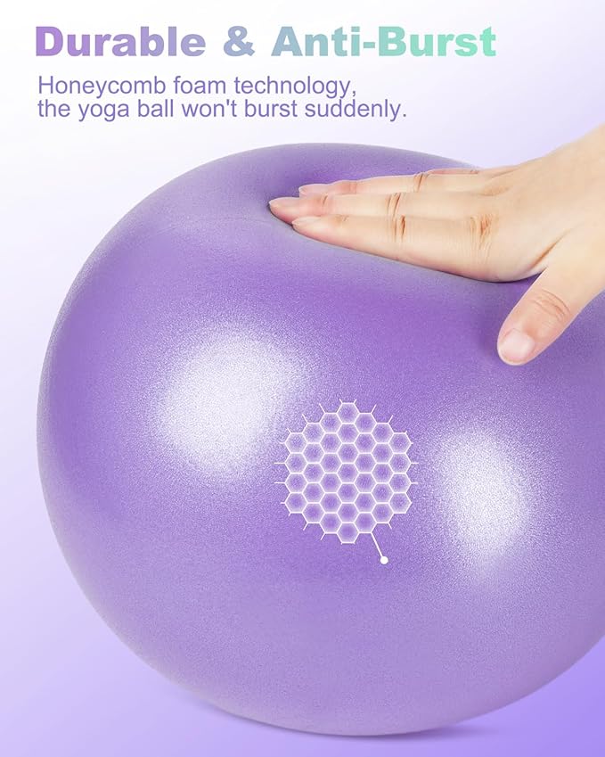 9 Inch Pilates Ball Small Exercise Ball, Workout Ball for Barre, Pilates, Yoga, Stability, Workout, Balance, Fitness at Gym Home Office