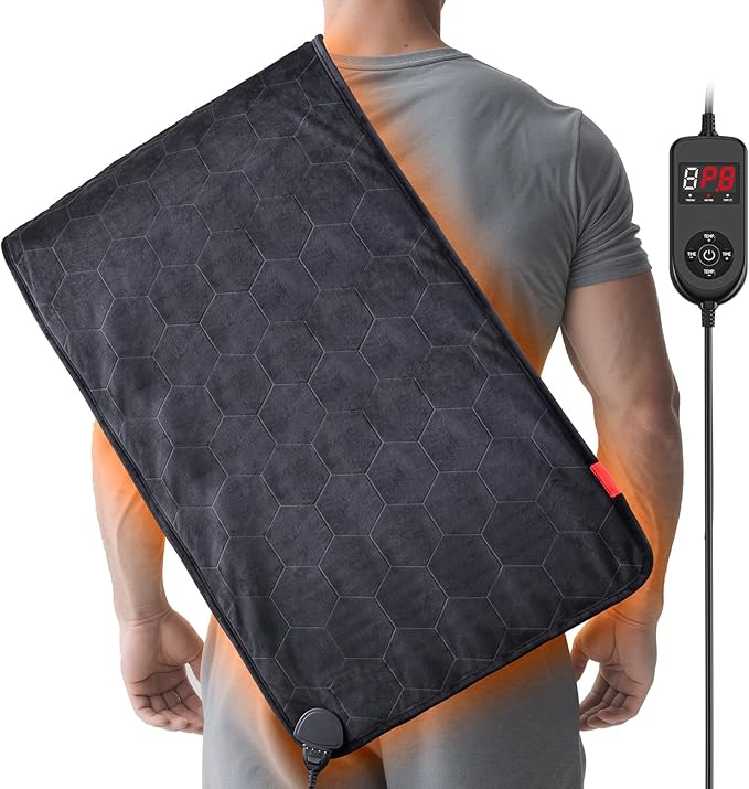 Extra Large & Hot Heating Pad: 2X Graphene XXL Max 160℉ Electric Heating Pad for Full Back Neck Shoulders - Fast Deep Relief for Men from Chronic Pain - 17" x 33" 4H Auto Off