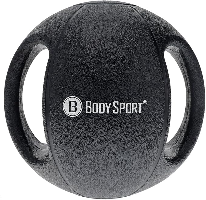 Body Sport Double Grip Medicine Ball, 20 lb. - Strength Training Weighted Exercise Tool - Softer Kettlebell Alternative for Home Fitness & Gyms