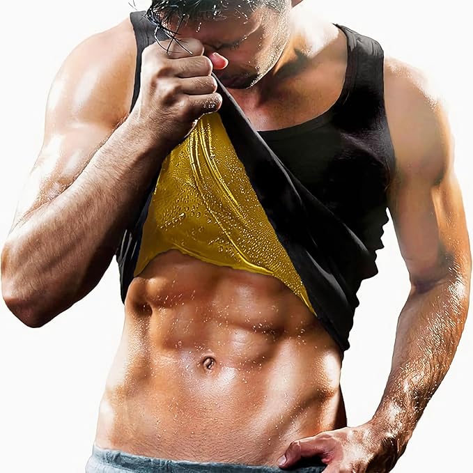 Sauna Vest for Men Waist Trainer, Sleeveless Mens Sweat Sauna Suit Shirt Compression Tank Top