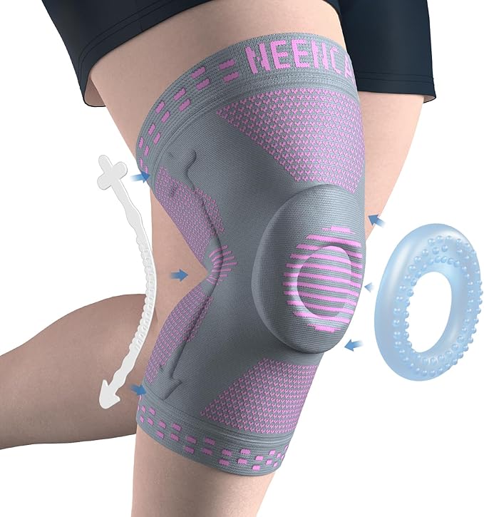 NEENCA Plus Size Knee Brace for Knee Pain, Knee Support with Side Stabilizers & Patella Gel Pad, Knee Compression Sleeve for Meniscus Tear, Arthritis Joint Pain Relief, ACL, PCL, All Sports. Plus Size