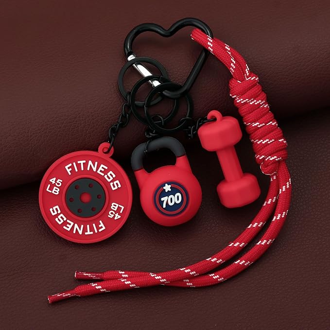 Gym Dumbbell Barbell Kettlebell Purse Keychain - Muscle Faith Cup Rope Gym Bag Handbags Purse Charms - Fitness Gift