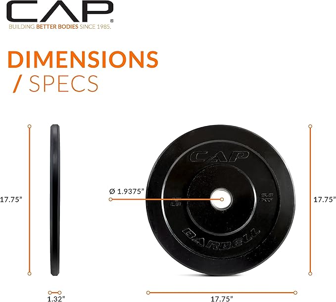 CAP Barbell Rubber Olympic Bumper Plate | Multiple Options/Colors