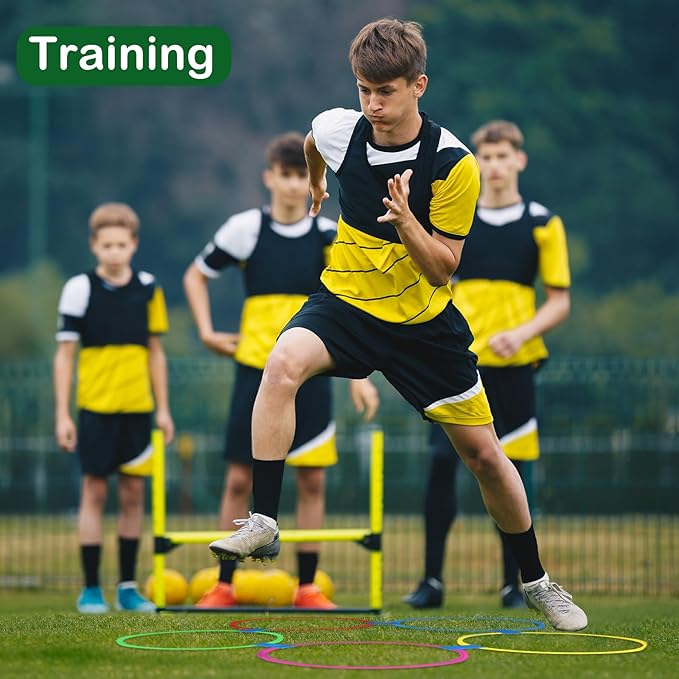 Mototo 24/30/48/96 Pack Agility Rings 15 Inch Speed Training Hopscotch Rings Plastic Circle Jumping Hoops Agility Hurdles for Athlete Exercise Soccer Football Gymnastics Games Practice Footwork