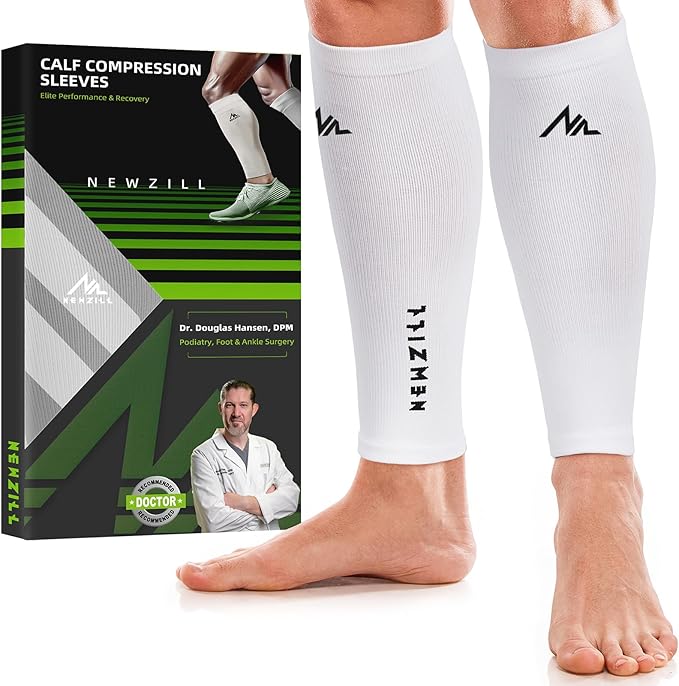 NEWZILL Compression Calf Sleeves (20-30mmHg) for Men & Women Perfect Option to Compression Socks for Running Travel Nursing