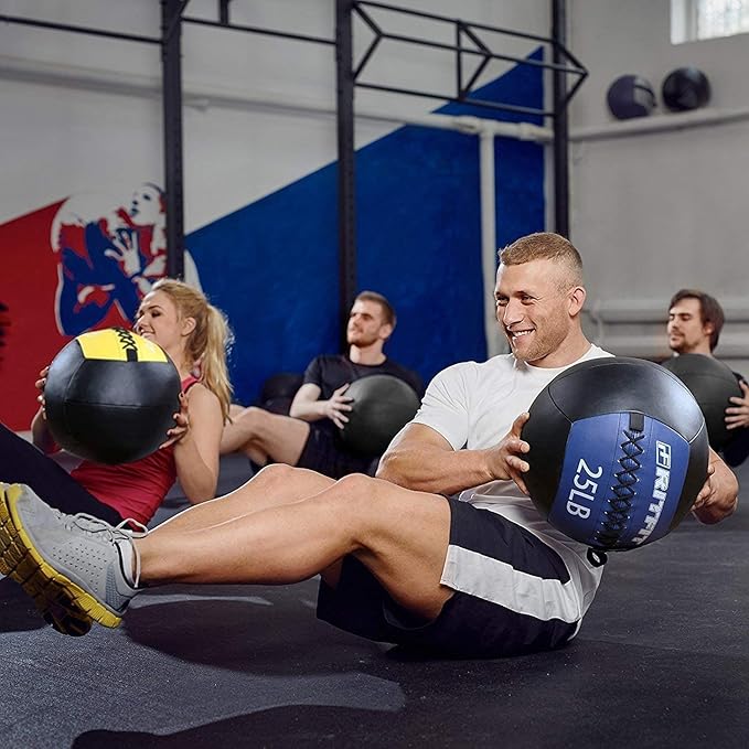 RitFit Soft Medicine Ball/Wall Ball for Strength and Conditioning Workouts, Core Training