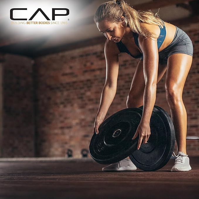 CAP Barbell Olympic Weight Set with 7ft Barbell & Bumper Plates | 160-370 lbs | Multiple Options